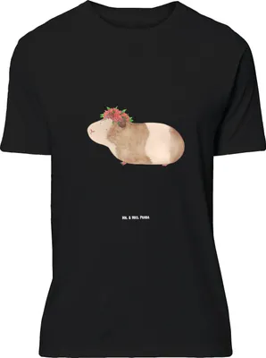 Produktbild von Mr. & Mrs. Panda Tshirt Meerschweinchen Weisheit - Schwarz - Geschenk, Oversize T-Shirt, Spruch, Lustige Sprüche, Motivation, Wunder, Shirt, mit, Wunderland