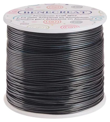 Aluminiumdraht 1,2 mm, 116 m, schwarz, eloxiert, für Schmuck & Basteln