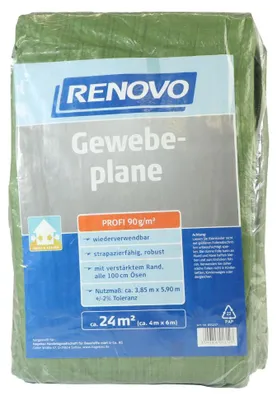Produktbild von RENOVO Gewebeplane Profi, grün, mit Ösen, 6 x 4 m