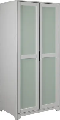 Image de Prati armoire de rangement 2 portes gris clair, menthe verte.