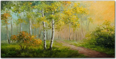 Produktbild von Coloray Küchenrückwand 120x60 Spritzschutz aus Glas - Blätter Waldweg