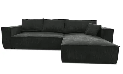 Produktbild von Ecksofa Loft XL 294x185 couch Dunkelgrau Cord mit Schlaffunktion bettkasten Poso 34 Recht