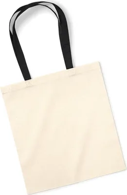 Produktbild von Westford Mill W101C | Bag for Life - Contrast Handles 38 x 42 cm - Farbe: Natural/Black - Größe: One Size