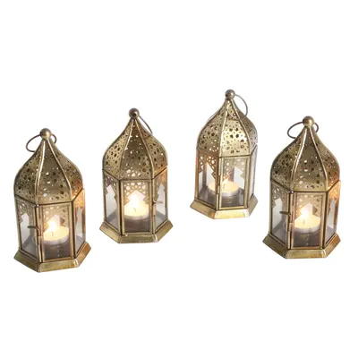 Produktbild von Orientalische Glas-Windlichter Nael Transparent 4er Set