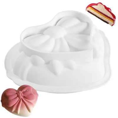 Produktbild von Silikonform Herz Backform Kuchenform für Mousse Schokolade Pudding Gelee Seife 15x17x6cm