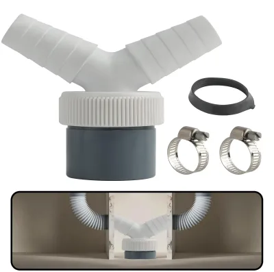 Y-Adapter Ablaufanschluss Ø 40/18,24 mm für Spül- und Waschmaschine, 2 Klemmen
