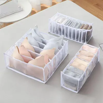 Produktbild von INF 3er Set Getrennte Aufbewahrungsboxen - Faltbare Schubladenorganizer