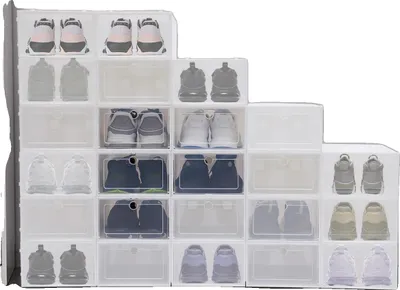Immagine prodotto di Scatola porta scarpe, design impilabile, uso versatile, trasparente