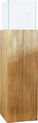 Produktbild von VIVANNO Windlicht Holz CANDELA Rechteckig, Braun Maserung - 27x27x100 cm