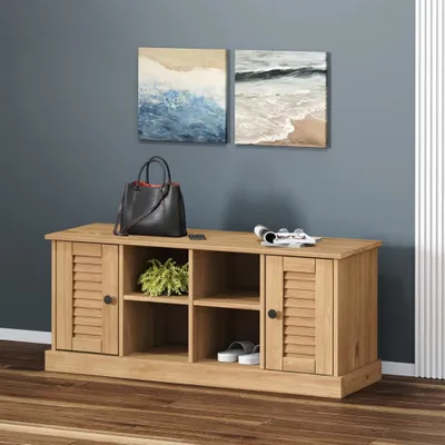 Produktbild von [Home] Schuhbank VIGO 106x35x40 cm Massivholz Kiefer , Neue Mode 2024 im häuslichen Leben