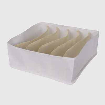 Schubladen-Organizer 6 Fächer, 28x28x10 cm, Polypropylen, grau/beige