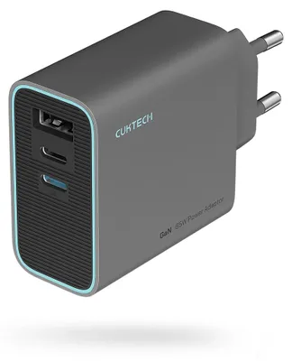 Produktbild von Cuktech CUKAD653EUGR 65W GaN-Wandladegerät, 2 x USB-C, 1 x USB-A - Grau