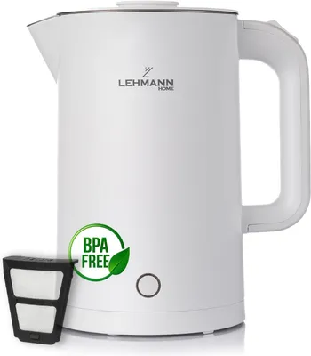 Produktbild von Elektrischer Wasserkocher 1,7L Edelstahl,2200W,Doppelwand, BPA-frei, 360°-Basis, Abschaltautomatik, LED-Anzeige, ideal für Tee, Kaffee und Babynahrung