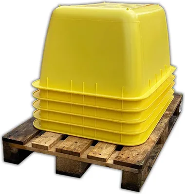 Produktbild von Mörtelkübel  gelb 200l Stahl-Schiene Mörtelwanne - Paletten Ware (ohne Stahlschiene,5 Stück)