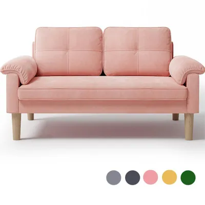 Produktbild von BEALIFE 2-Sitzer Sofa mit Seitenfach | Hautfreundlicher Bezug & solide Konstruktion | 145 x 77 x 77 cm | Rosa, AR71