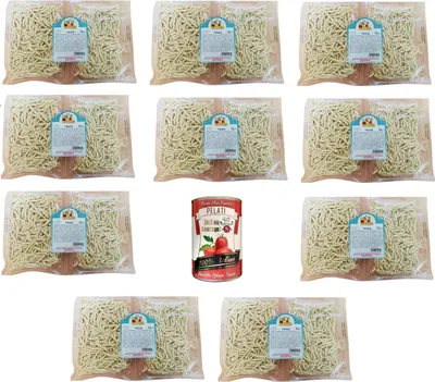 Produktbild von Le Vie del Grano- Trofie Mit Hartweizengrieß stabilisierte Nudeln 10x 500gr + Italian Gourmet pelati 400g