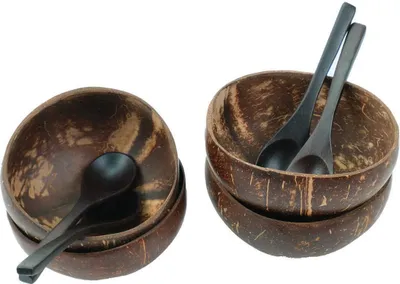 Produktbild von BOLORO Kokusnussschalen 4 Schalen + 4 Löffel