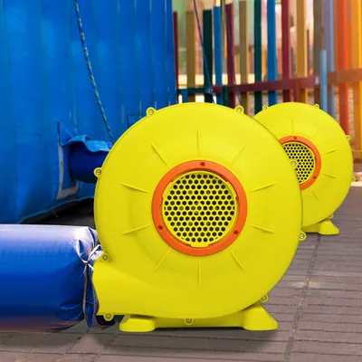 Immagine prodotto di Ventilatore elettrico da 750W per gonfiabili, con maniglia e base, ideale per scivoli d'acqua e giochi gonfiabili. Colore: giallo