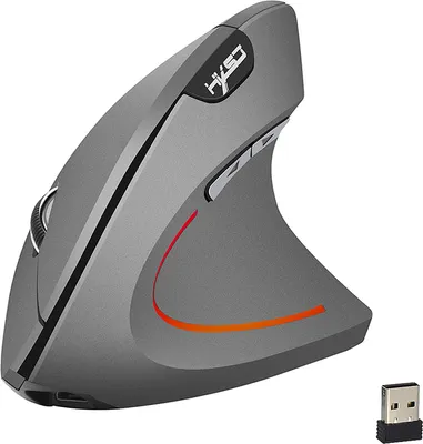 Produktbild von HXSJ Drahtlose Maus Vertikale Maeuse Ergonomische Wiederaufladbare 3 DPI optional Einstellbare 2400 DPI Maus mit USB-Ladekabel fuer Mac Laptop PC Computer