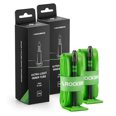 Produktbild von ROCKBROS 2 Pack Extraleicht Fahrradschlauch, Pannensicher TPU-Schlauch Rennradreifen Ultraleicht Französisches Ventil  Universell, 700 Millimeter, TPU