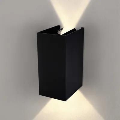 Produktbild von Ledvion LED Wandlampe Warmweiß 7W IP54 Schwarz Cube Außenlampe Innen