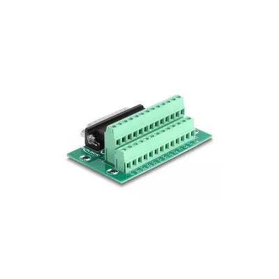 Produktbild von DeLOCK D-Sub 25 Pin Stecker zu Terminalblock für Hutschiene, 51 mm, 86 mm, 30 mm