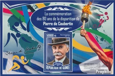 Produktbild von Briefmarken Guinea 2017 Mi Block 2787 (kompl. Ausgabe) postfrisch Pierre de Coubertin