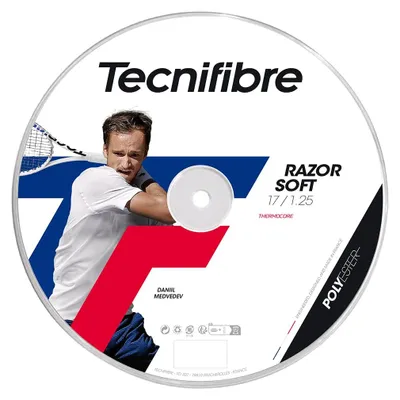 Imagen del producto de Tecnifibre 200 metros, cuerda para tenis "Razor Soft", transparente, 1.25 mm