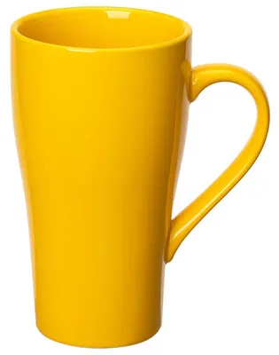 Produktbild von Große Keramiktasse 500ml Gelb mit Henkel, spülmaschinenfest, mikrowellengeeignet