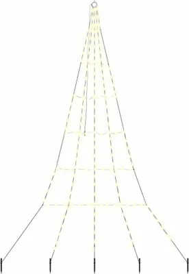 Obrázok produktu pre LED Vianočný stromček so zemnými kolíkmi Teplá biela 306 cm Kov