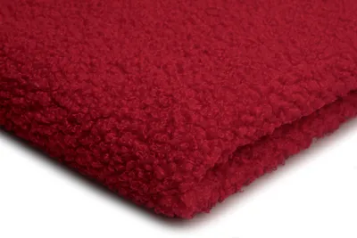 Immagine prodotto di Minky Lamm Boucle, Sherpa, Pelliccia sintetica, CURL Fleece, rosso, 50 x 160 cm