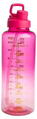 Trinkflasche 2,0 L rosa – inspirierende Sprüche, auslaufsicher, Kunststoff