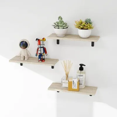 Immagine prodotto di Set Azomor composto da 3 mensole da parete sospese in legno per un arredamento elegante