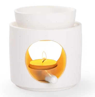 Zdjęcie produktu dla Ceramiczny świecznik na tealighty, dyfuzor zapachowy, 11 cm, biały