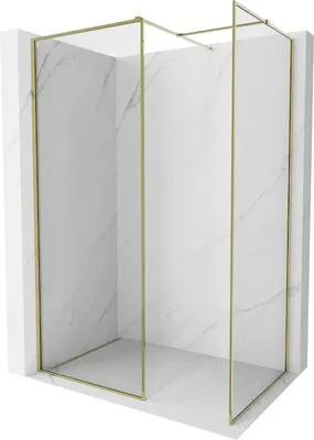 Produktbild von Mexen Kioto-F Duschabtrennung Walk-in mit Rahmen 95 x 90 cm, transparent 8 mm, golden - 800-095-202-04-50-090
