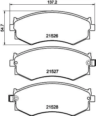 Produktbild von HELLA Bremsbeläge Satz Vorne Bremsklötze für NISSAN ALMERA II Hatchback (N16) 8DB 355 006-421
