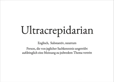 Produktbild von Wortschatz-Postkarte "Ultracrepidarian"