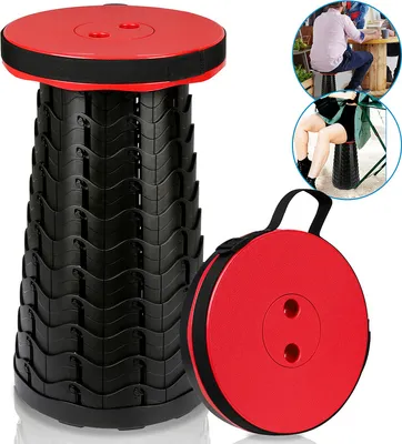 Produktbild von Jopassy Tragbarer Klappstuhl Hocker Faltbar Campingstuhl Klapphocker Teleskop Rot