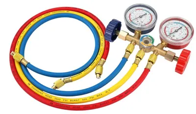 Obrázok produktu pre Manometer na chladiace médium so hadicou a hákom na meranie tlaku