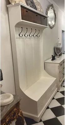 Produktbild von Casa Padrino Landhausstil Garderobe Weiß / Dunkelbraun 140 x 50 x H. 220 cm - Ausstellungsstück