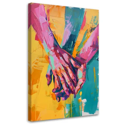 Produktbild von Leinwandbild Berührung Liebe Romantik 40x60 Feeby Bunt bild für die wand bereit zum aufhängen