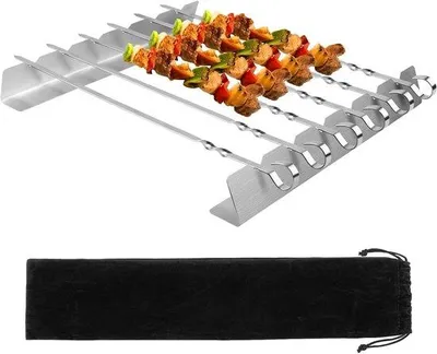 Produktbild von Famanu BBQ-Spieße mit Halter Set - Edelstahl für Grillvergnügen