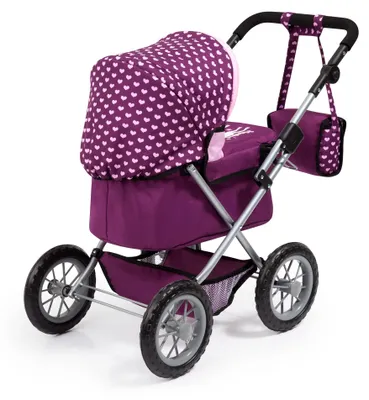 Immagine prodotto di Bayer Design - 13037AA Passeggino per bambole di tendenza, regolabile in altezza, pieghevole, con borsa a tracolla e cestino per la spesa integrato