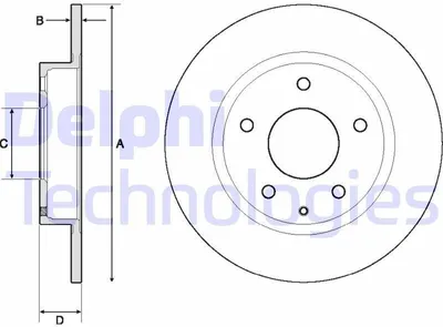 Produktbild von 2x DELPHI Bremsscheibe BG4707C für MAZDA 3 Schrägheck (BM BN) CX-3 (DK) 39mm