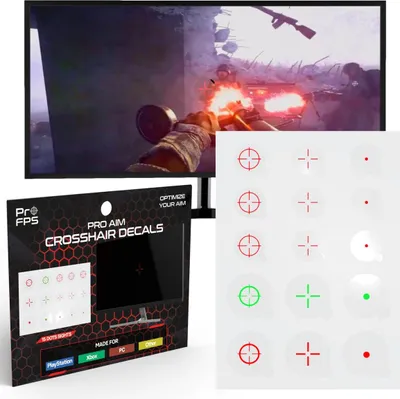 Immagine prodotto di Set di 15 adesivi con mirino Fastscope di ProFPS - Decalcomanie con mirino per accessori per controller PS5, Xbox e PC - Alternativa per stick Aimbot - Gadget per controller PlayStation 4 e adesivi PS5