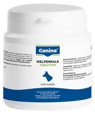 Produktbild von Canina Welpenkalk, Hund, Tablet, Gesundheit der Knochen, Zahnpflege, Allgemeiner Gesundheitszustand, Welpe, Kalzium, Topf
