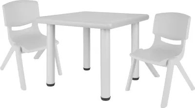 Produktbild von Bieco Kindertisch mit 2 Stühlen | Für Innen und Außen | Kindertisch mit Stühle Stapelbar & Kippsicher | Basteltisch Kinder Tisch Stuhl Set Maltisch für Kinder Sitzgruppe Kinder Tisch mit 2 Stühlen