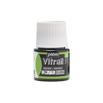 Zdjęcie produktu dla Przezroczysta farba do szkła Pebeo Vitrail, 45 ml, 15 czarnych
