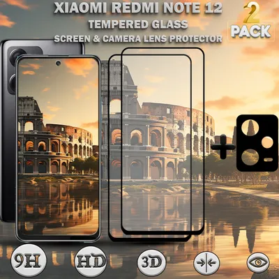 Obrázek produktu pro 2-pack XIAOMI REDMI NOTE 12 ochrana displeje a objektivu z tvrzeného skla 9H