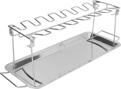 Image de Support pour ailes de poulet en acier inoxydable Support pliable pour barbecue portable pour l'extérieur